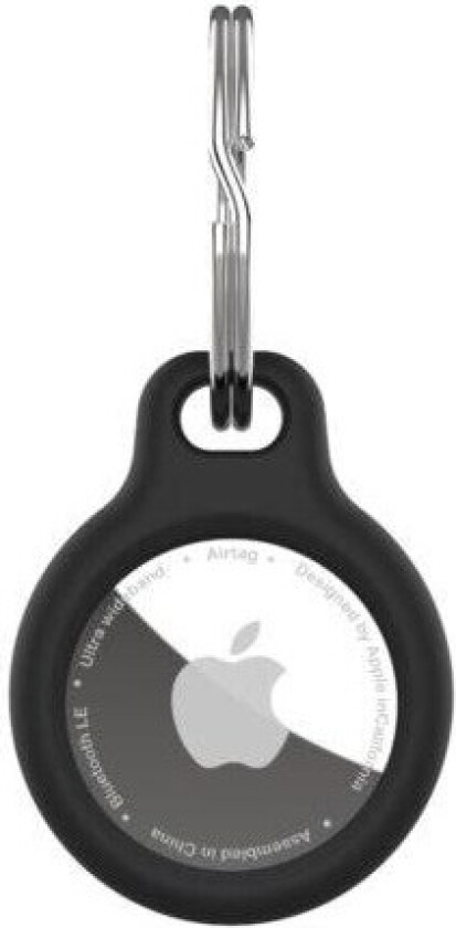 Silky Silicone Apple AirTag Keychain Case - Black