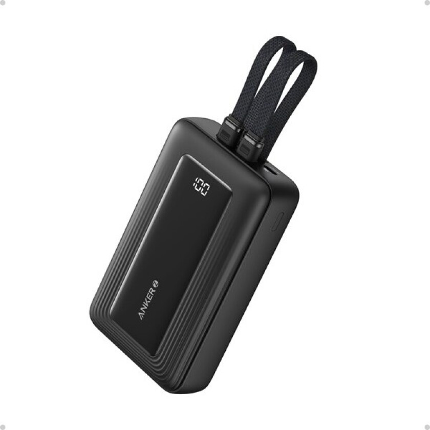 (20K.30W Built-In USB-C+Lightning Cable) Nødlader - Svart - 20000 mAh