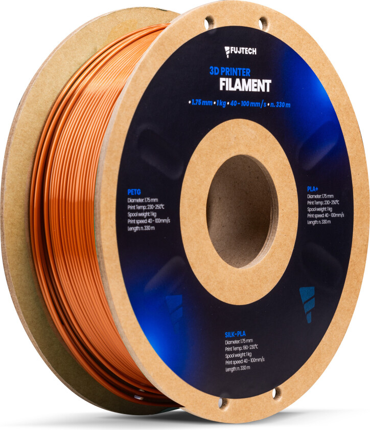 Fujtech Silk PLA Filament for 3D-skriver - 175mm - Kobber