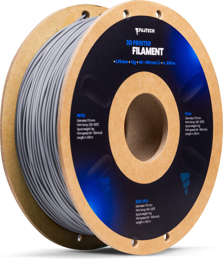 Fujtech PLA+ Filament for 3D-skriver - 175mm - Grå