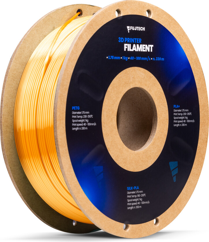 Fujtech Silk PLA Filament for 3D-skriver - 175mm - Gull