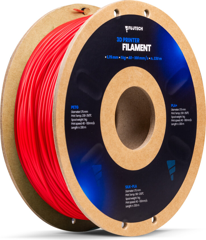 Fujtech PLA+ Filament for 3D-skriver - 175mm - Rød