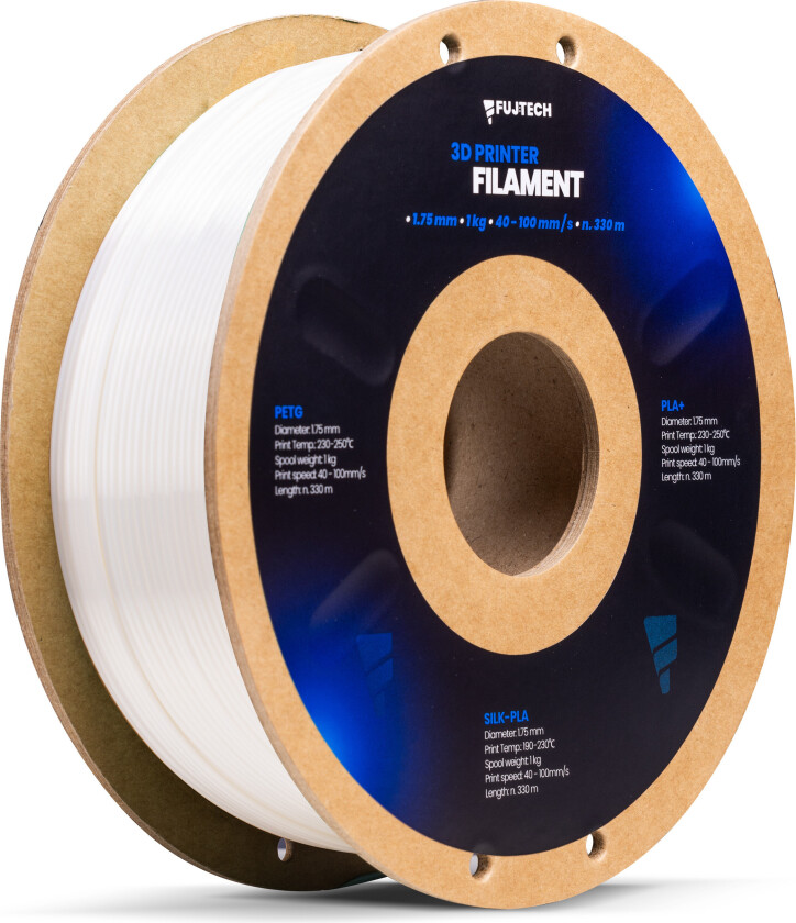 Fujtech Silk PLA Filament for 3D-skriver - 175mm - Hvit