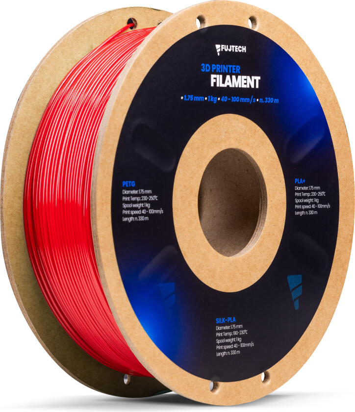 Fujtech PETG Filament for 3D-skriver - 175mm - Rød