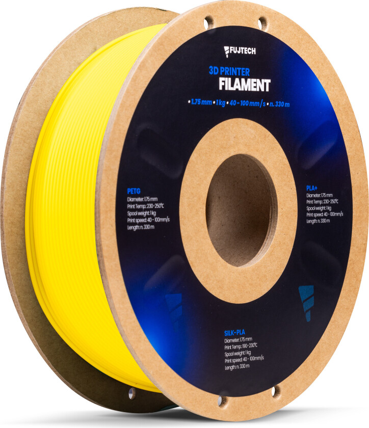 Fujtech PLA+ Filament for 3D-skriver - 175mm - Gul