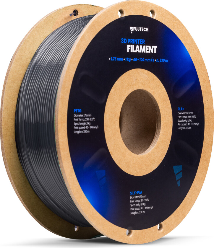 Fujtech PETG Filament for 3D-skriver - 175mm - Grå