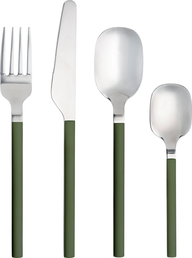 Confetti bestikksett 16 deler, olive