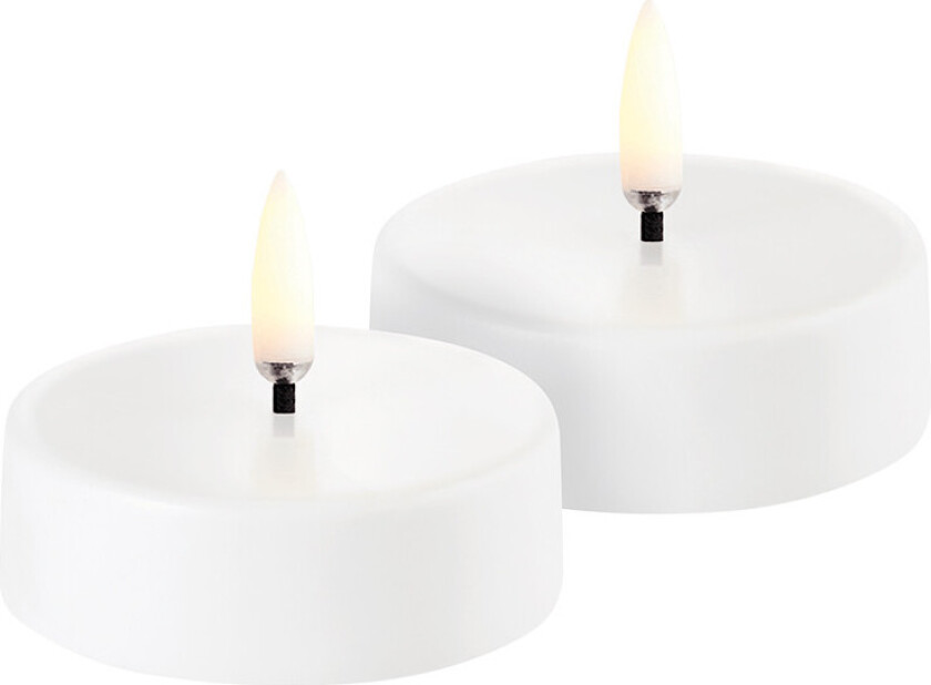Bilde av - Oppladbar Telys LED 2-pack Maxi 6x2,3 cm Hvit Plain Lighting