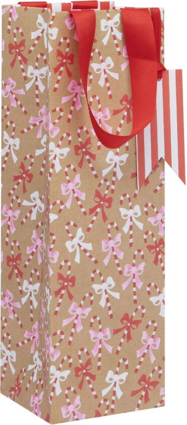 Gavepose Flaske Candy Cane Kraft