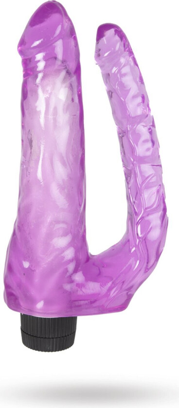 Double Penetrating Vibrating Jelly Dildos - Purple