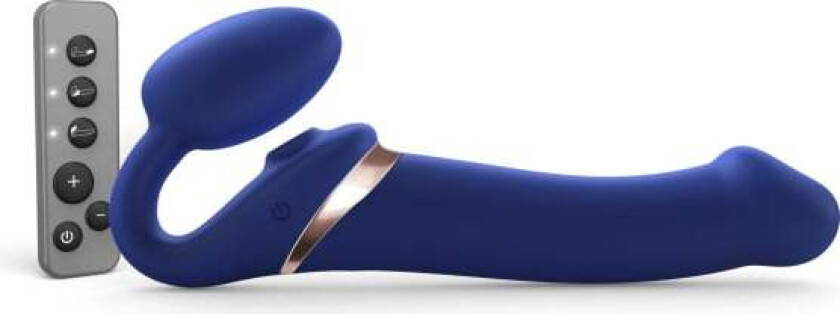MULTI ORGASM BENDABLE STRAP-ON - L - NIGHT BLUE