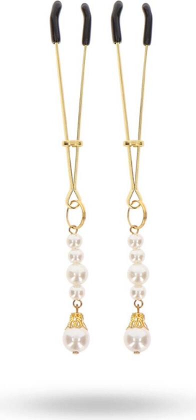 Taboom Tweezers Clamps With Pearls Gold