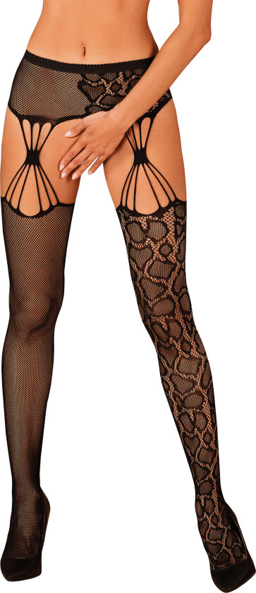S821 - BLACK GARTER STOCKINGS
