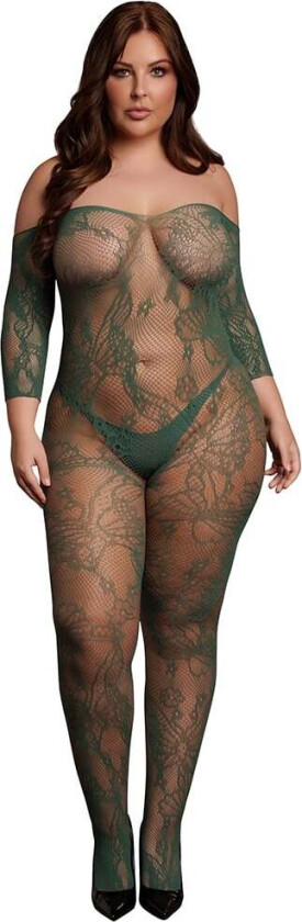 Lace Long-Sleeved Bodystocking - Queen Size