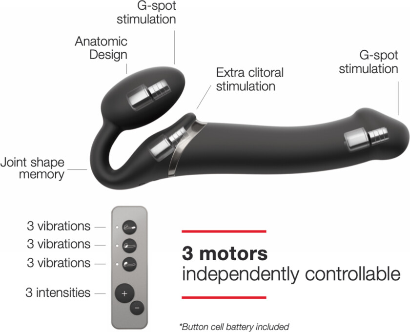 Vibrating Bendable Dildo - Black Large