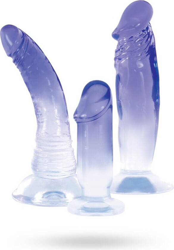 Sapphire 3X Anal Plugs Clear/Purple