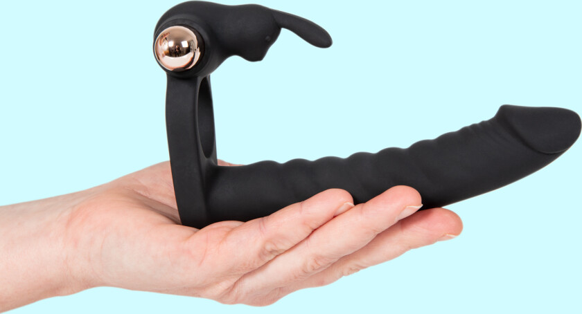 Double Penetrator med oppladbar gullfarget vibrator