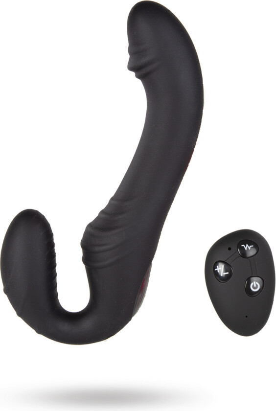 Triple Vibration Strap-On Vibrator Wireless Remote - Black