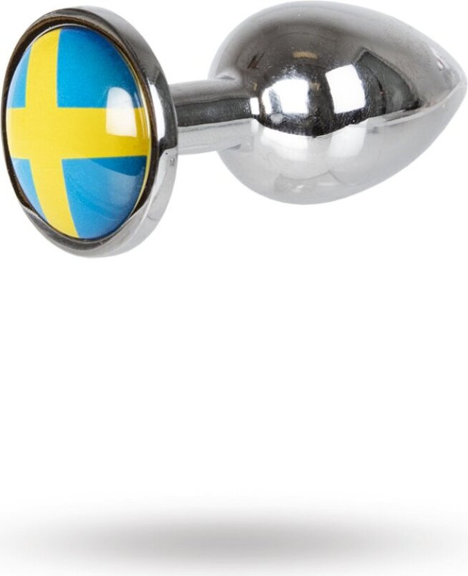 Analplugg med Sveriges flagg - Small 6 cm