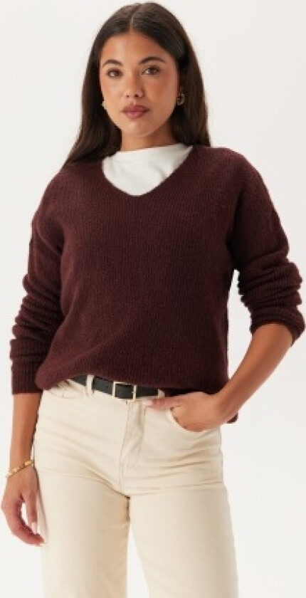 Onlcamilla V-neck L/S PULLOVER Port Royale Detail:melange XL