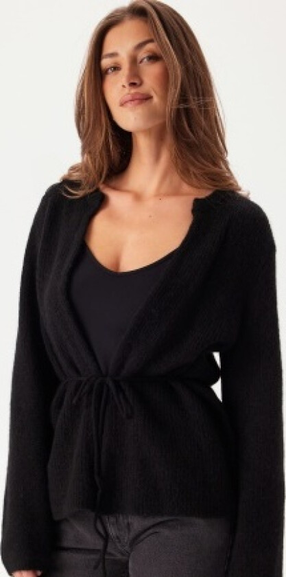 Slfsia Ras Ls Knit Belt Cardig Black XL