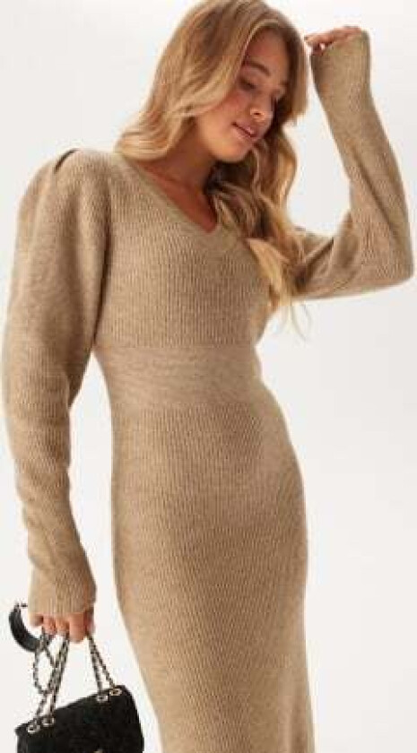 Vmangalina Ls V-neck 7/8 KNIT Silver Mink XL