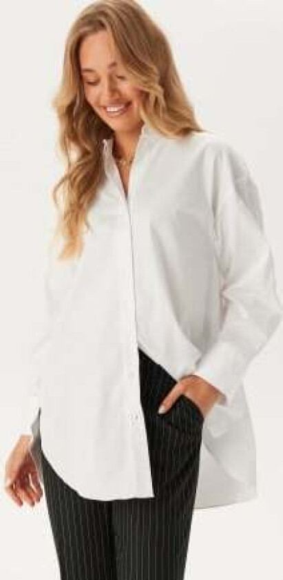 Slfaura Ls Shirt B Bright White 40