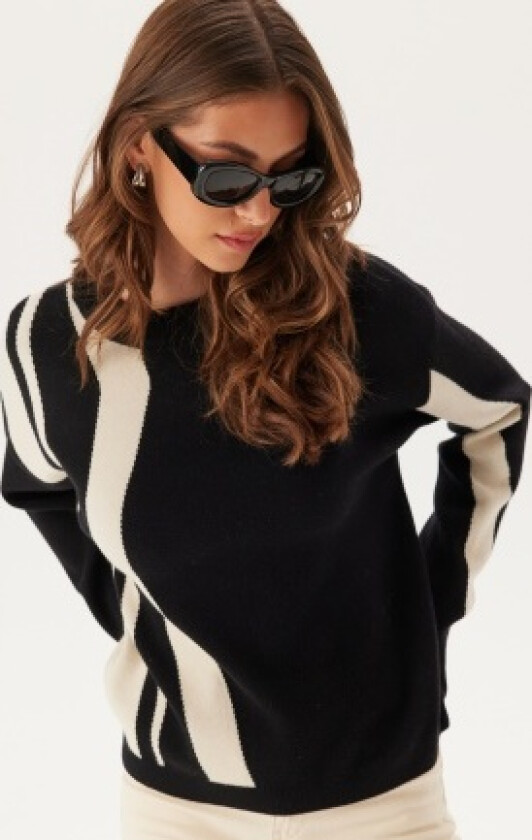 Objray Lo L/S KNIT PULLOVER AO Black/Sandshell XL