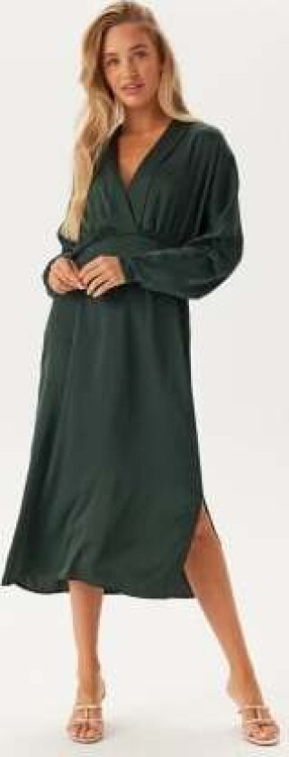 Vimarosa L/S V-NECK MIDI DRESS Scarab 40