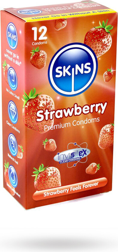 Kondomer med Jordbærsmak 12-pack
