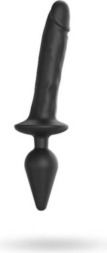 SWITCH PLUG-IN REALISTIC DILDO BLACK - XXL