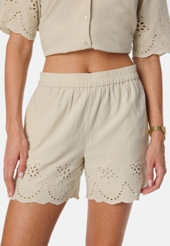 Pcalmina Embroidery Shorts Birch M