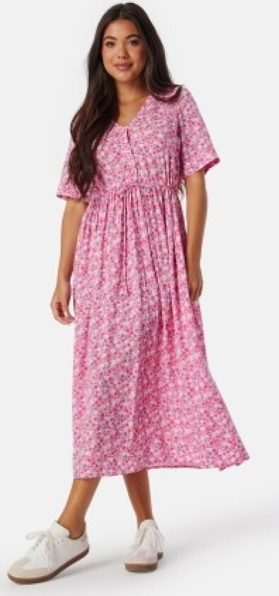 Pctala String Tie Midi Dress Hot Pink XS