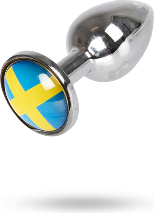 Analplugg med Sveriges flagg - Medium 7 cm