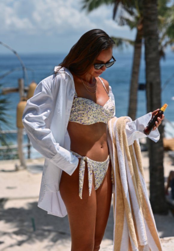 Tie Bikini Bottom Yellow/Floral 44