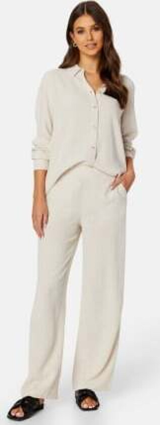 Objsanne Aline Wide Pant Sandshell 38
