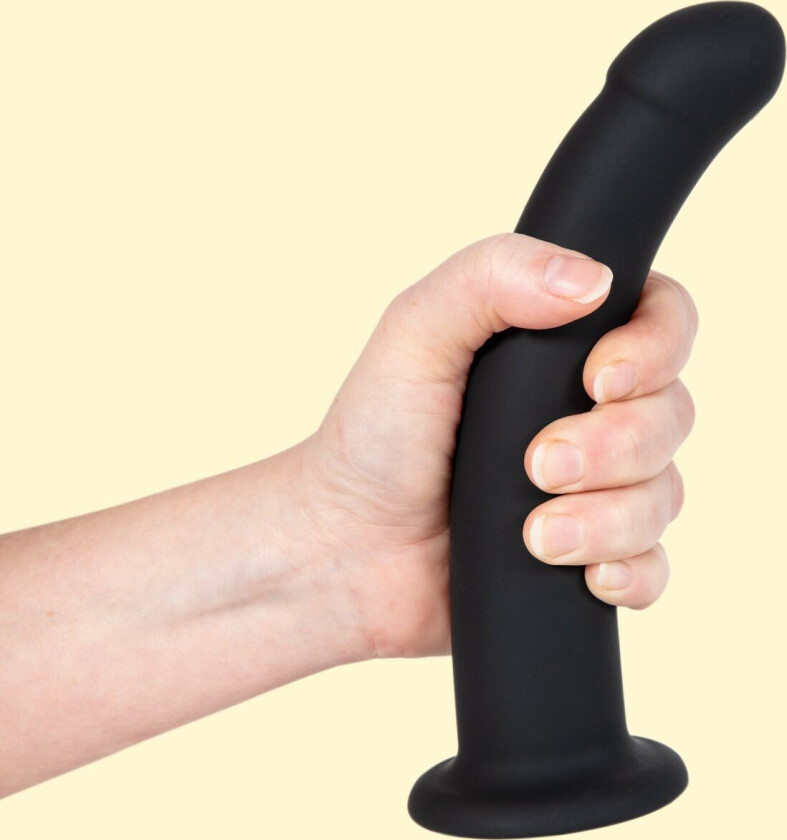 Black Silicone Semi Realistic Dildo - Large