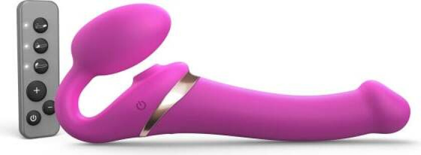 MULTI ORGASM BENDABLE STRAP-ON - M - FUCHSIA