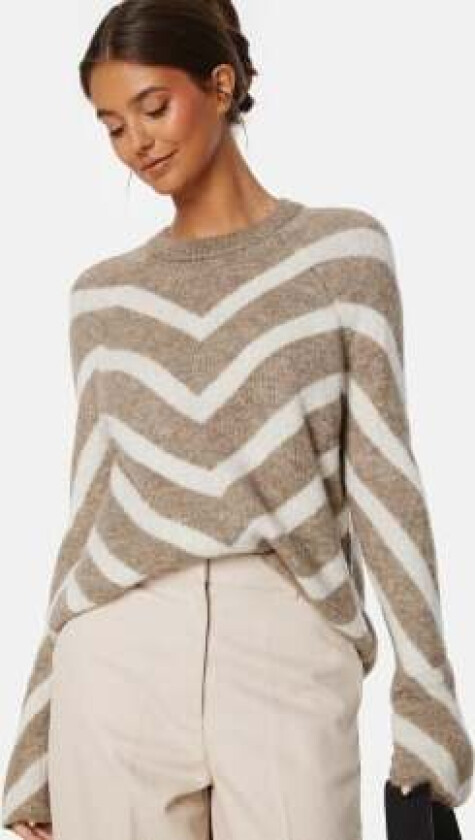 Onleliza L/S Pullover Knit Mermaid Stripes:WHITECAP GRAY XL