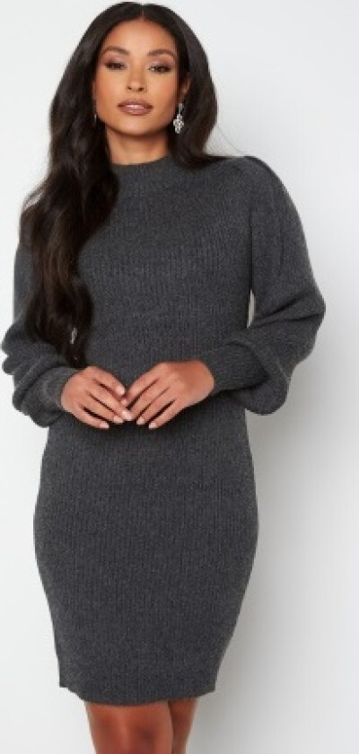 Onlkatia L/S Dress Knit Dark Grey Melange L