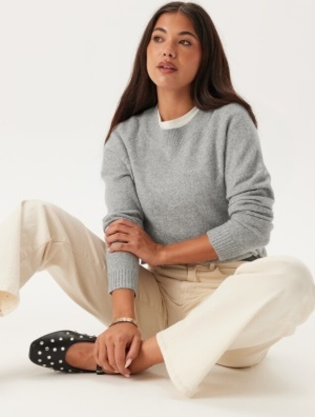 Vmdoffy LS O-Neck Blouse Light Grey Melange L
