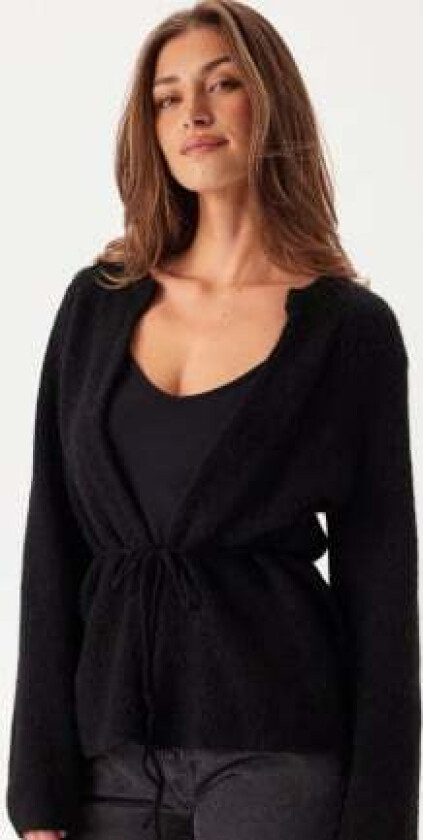 Slfsia Ras Ls Knit Belt Cardig Black L