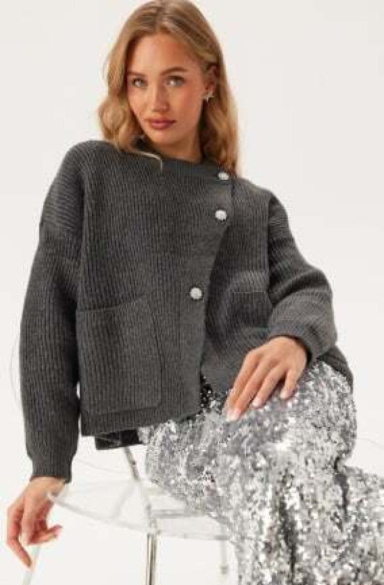 Pcsiga Ls Overlap Knit Cardiga Magnet S