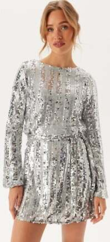 Vmefa Ls Short Dress Silver Detail:sequins L