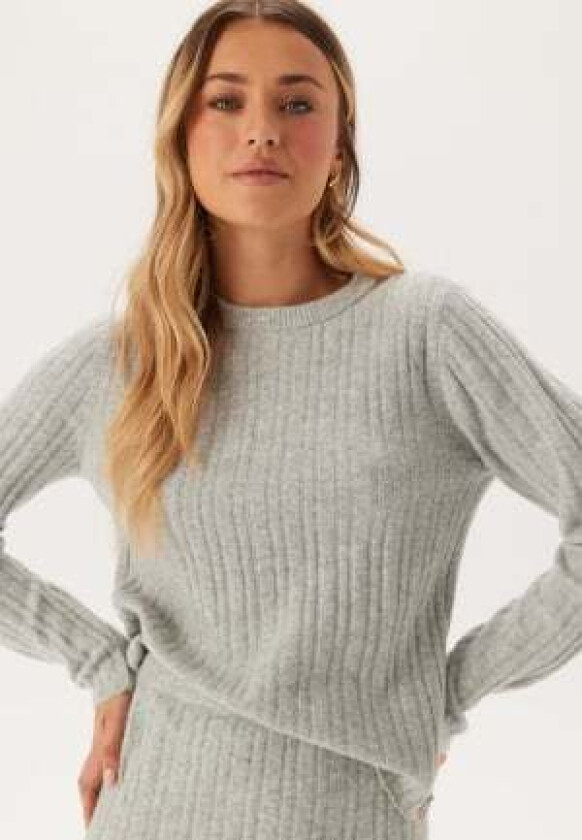 Onljeanett Life L/S RIB O-NECK Light Grey Melange XS