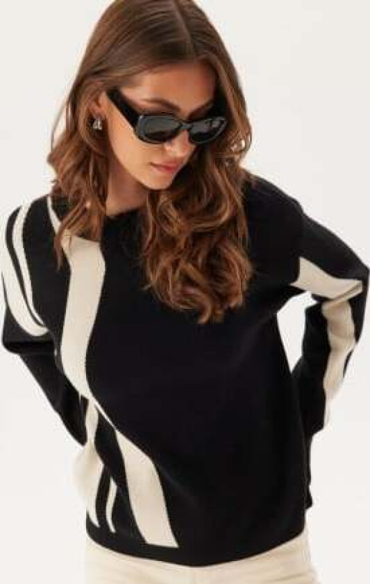Objray Lo L/S KNIT PULLOVER AO Black/Sandshell M