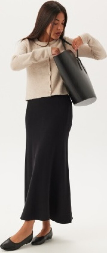 Yasfonny Hw Ankle Knit Skirt Black L