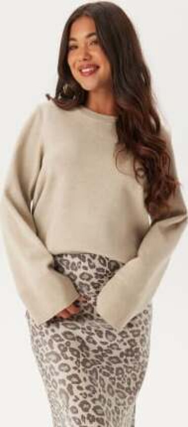 Vicassie O-neck L/S KNIT TOP K Natural Melange XS