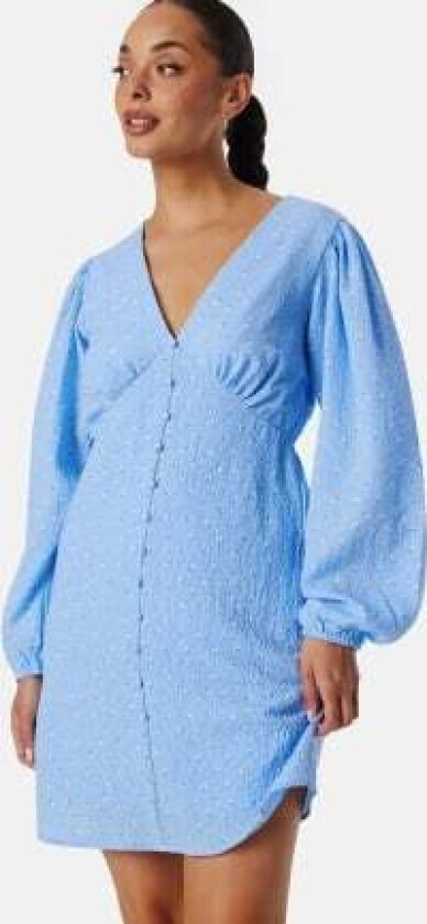 Vmamanda LS V-Neck short dress Blue/Patterned S