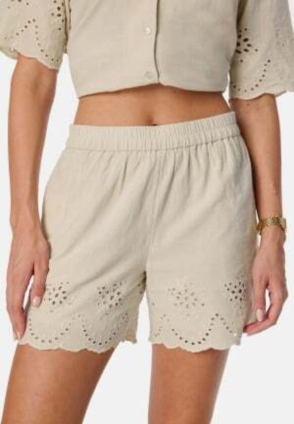 Pcalmina Embroidery Shorts Birch XS